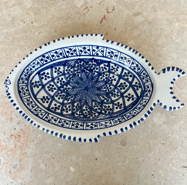 Ceramic Fish Plate Blue