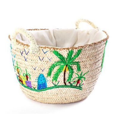 Handmade Basket with Embroidery