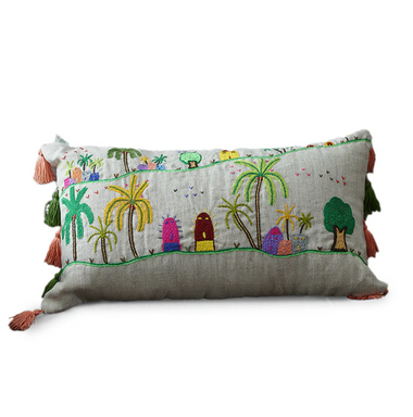 Rectangle Cushion with Embroidery