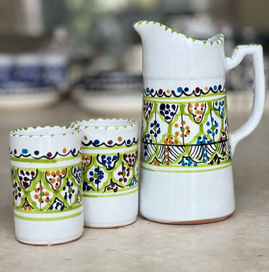 Ceramic Water Jug with Cups