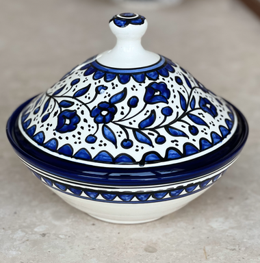 Tajine Serving Pot Blue & White