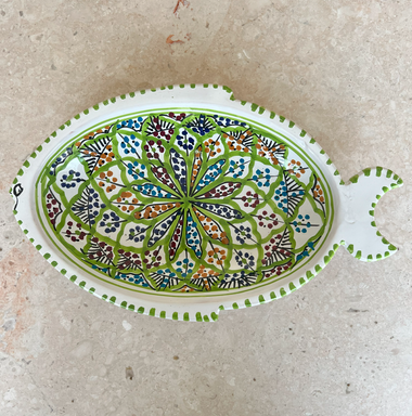 Ceramic Fish Plate Green